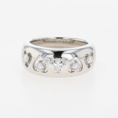 ハートモチーフ デザインリング プラチナ 指輪 メレダイヤ リング 12号 Pt900 ダイヤモンド レディース 【中古】nbjwl