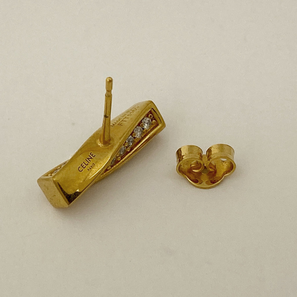 セリーヌ ラインストーン デザイン ピアス GP ゴールド レディース 【中古】bracc