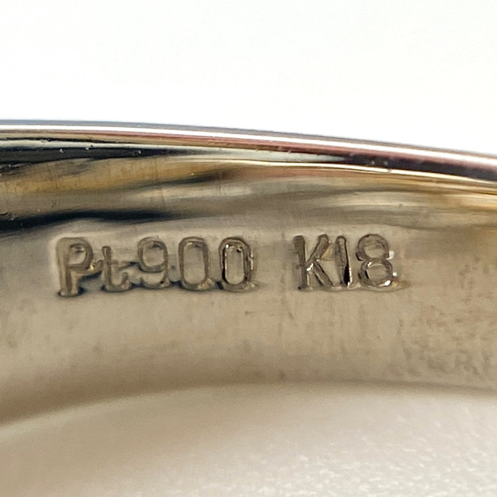 メレダイヤ デザインリング プラチナ YG イエローゴールド 指輪 リング 11.5号 Pt900 K18 ダイヤモンド レディース 【中古】 ラッピング可