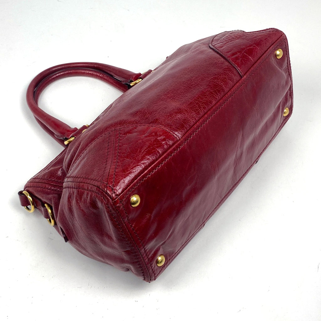 プラダ ロゴ ハンドバッグ 2WAY ショルダーバッグ ハンドバッグ レザー レッド レディース 【中古】brbag