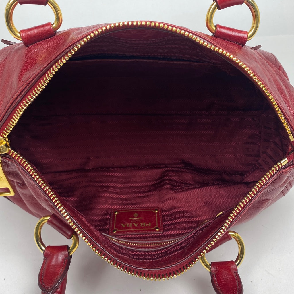 プラダ ロゴ ハンドバッグ 2WAY ショルダーバッグ ハンドバッグ レザー レッド レディース 【中古】brbag