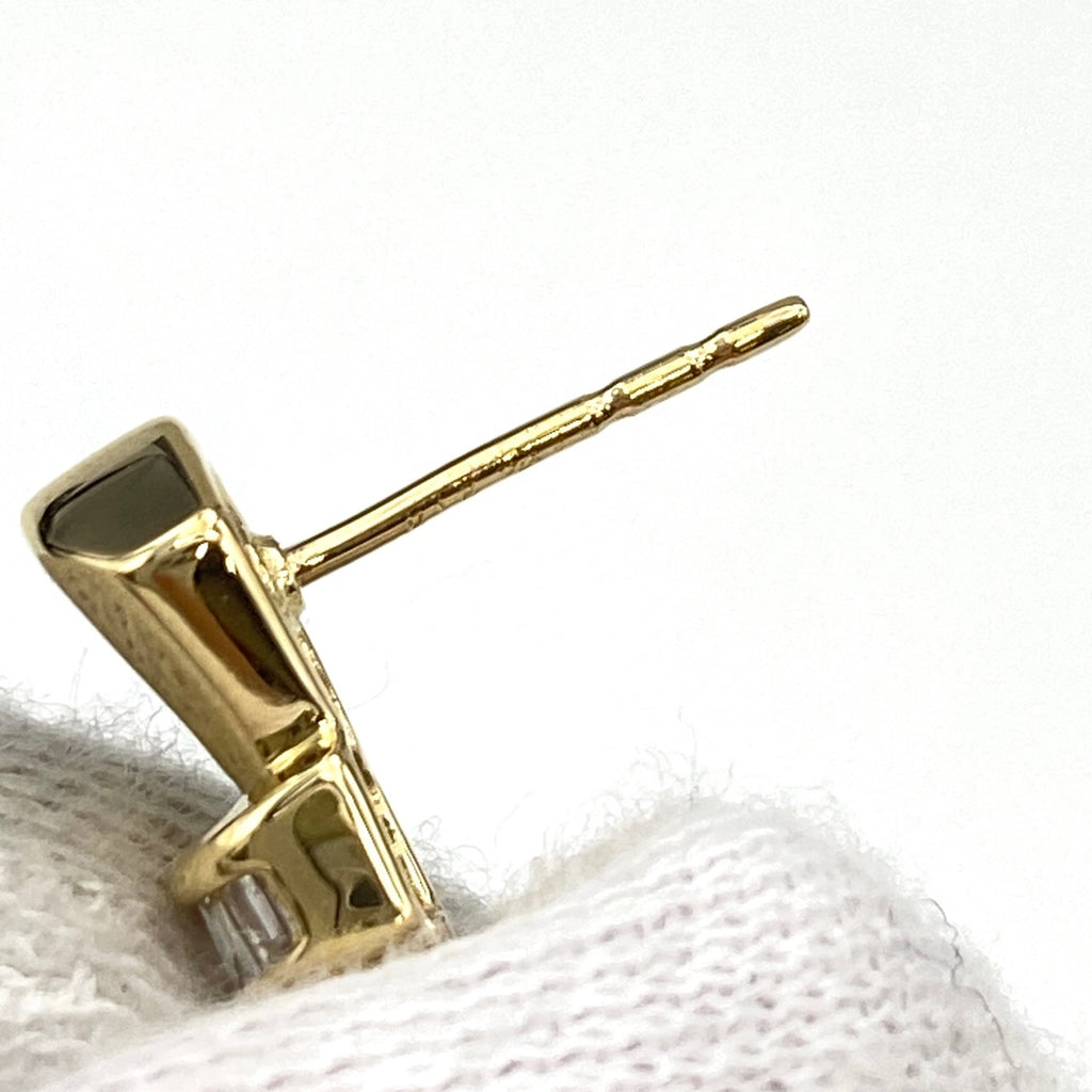 メレダイヤ デザインピアス YG イエローゴールド ピアス K18 ダイヤモンド レディース 【中古】nbjwl