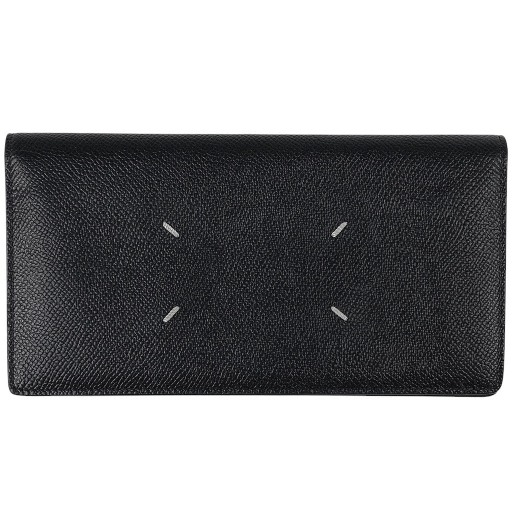 メゾン マルジェラ 4ステッチ 二つ折り 長財布 レザー ブラック SA1UI0021 レディース 【中古】brbag