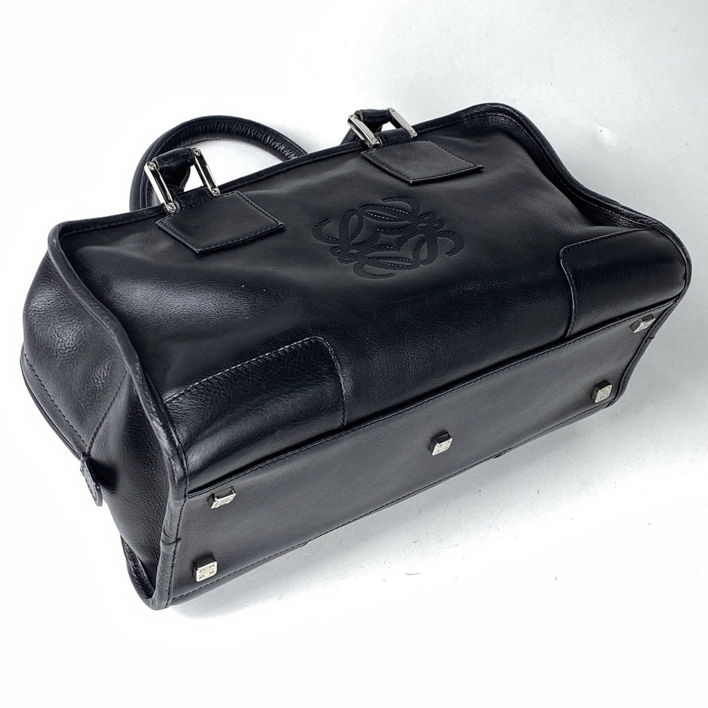 ロエベ アマソナ 28 アナグラム トートバッグ レザー ブラック レディース 【中古】brbag