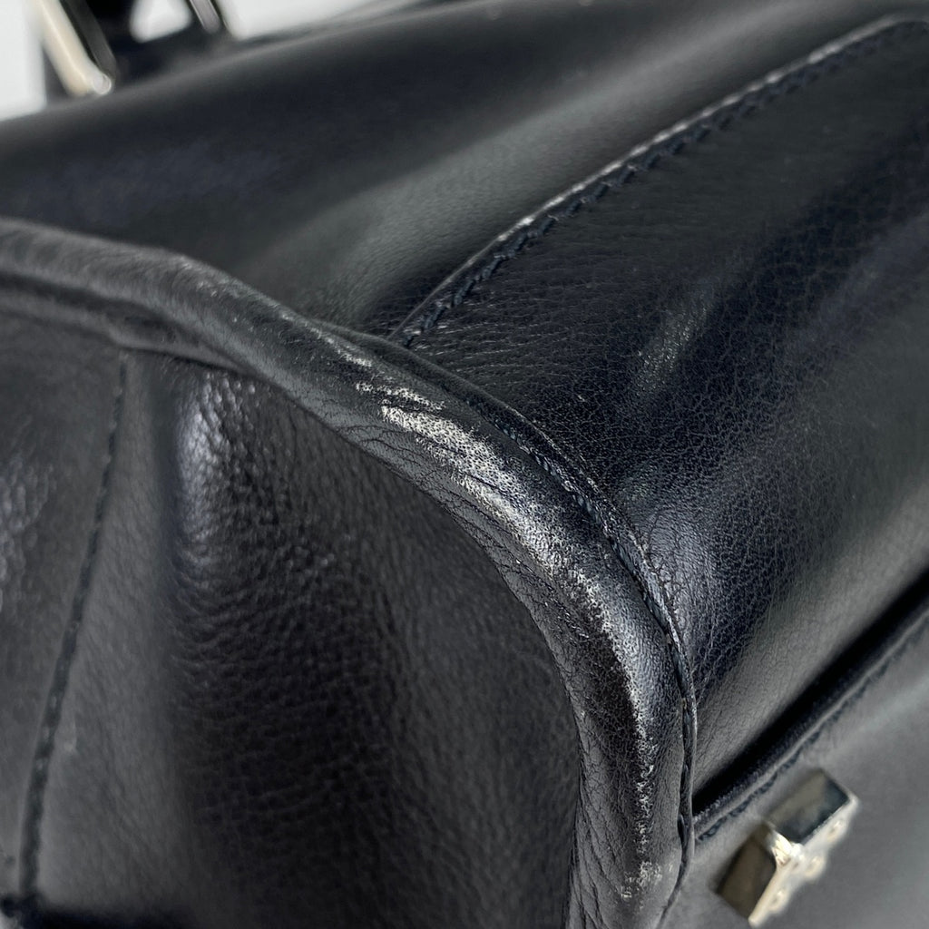 ロエベ アマソナ 28 アナグラム トートバッグ レザー ブラック レディース 【中古】brbag