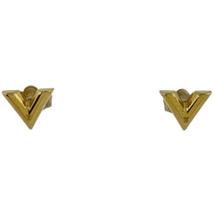 ルイ・ヴィトン スタッズ イヤリング エセンシャル V ファッションアクセサリー ピアス GP ゴールド レディース 【中古】  bracc