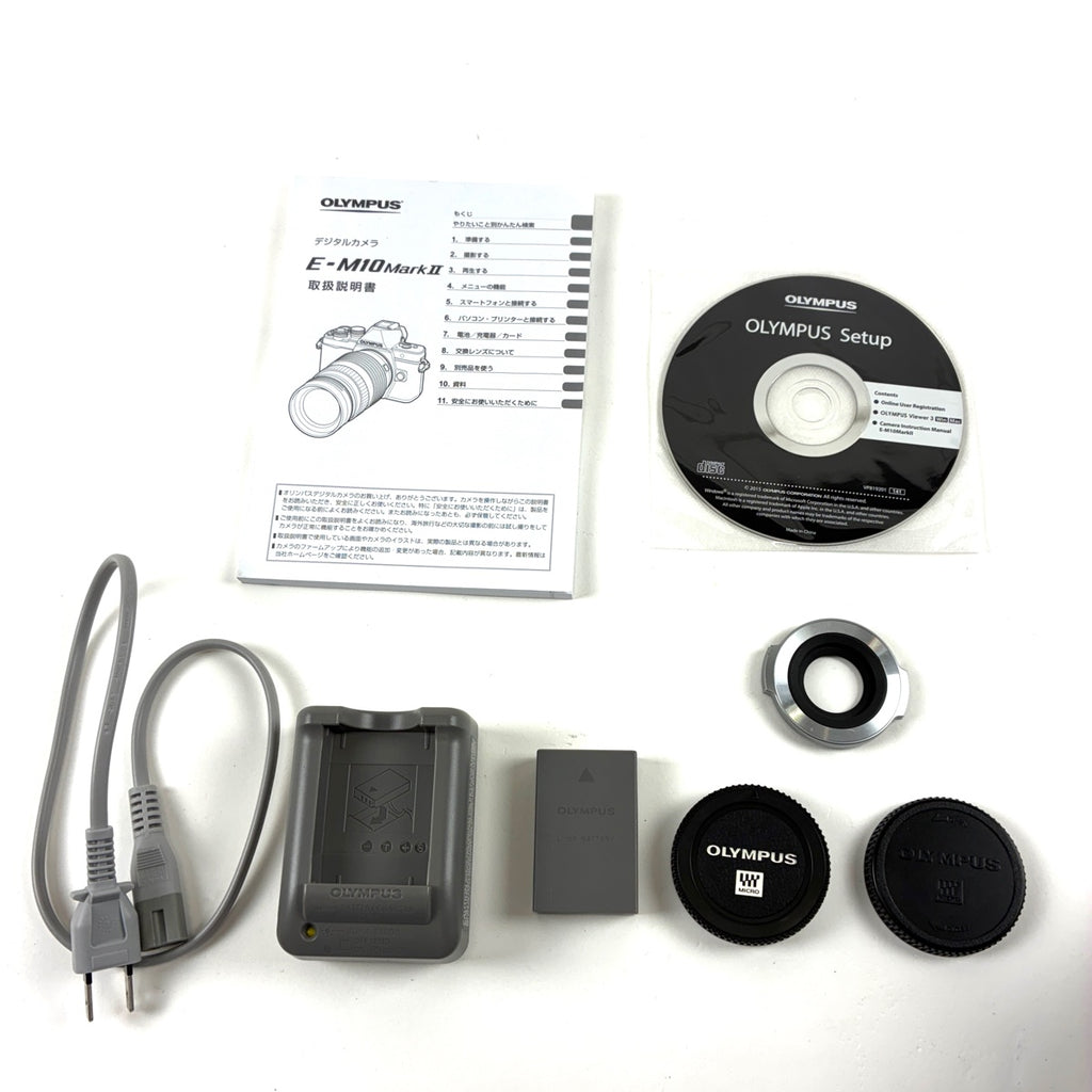 オリンパス OLYMPUS OM-D E-M10 Mark II 14-42mm EZレンズキット シルバー デジタル ミラーレス 一眼カメラ 【中古】cambb