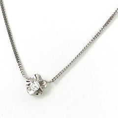 フラワーモチーフ デザインネックレス プラチナ ペンダント メレダイヤ ネックレス Pt850 ダイヤモンド レディース 【中古】nbjwl