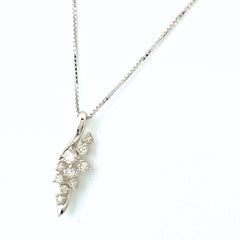 メレダイヤ デザインネックレス WG ホワイトゴールド ペンダント ネックレス K18 WG ダイヤモンド レディース 【中古】nbjwl