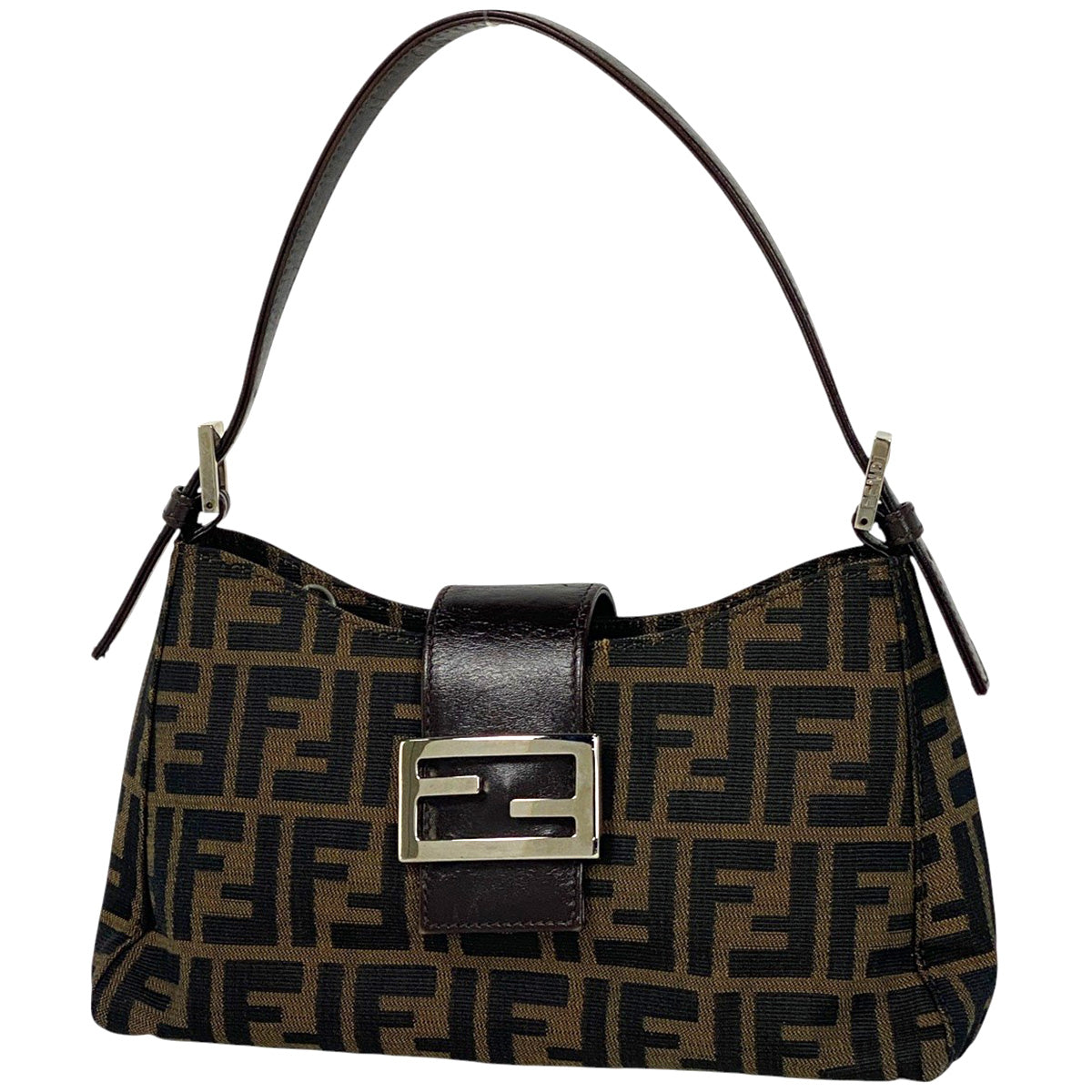 【未使用に近い】FENDI ズッカ　ズッキーノ　FFロゴ　エナメル　ブラック 未使用に近い】FENDI ズッカ ズッキーノ FFロゴ エナメル