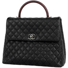 シャネル ココマーク ハンドバッグ 2WAY ショルダーバッグ マトラッセ ココハンドル ハンドバッグ キャビアスキン ブラック A92992 レディース 【中古】brbag
