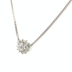 ダイヤモンド デザインネックレス プラチナ ペンダント メレダイヤ ネックレス Pt850 ダイヤモンド レディース 【中古】nbjwl