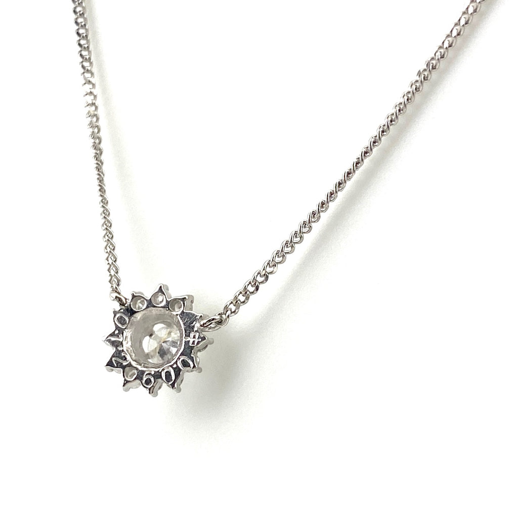 ダイヤモンド デザインネックレス プラチナ ペンダント メレダイヤ ネックレス Pt850 ダイヤモンド レディース 【中古】nbjwl
