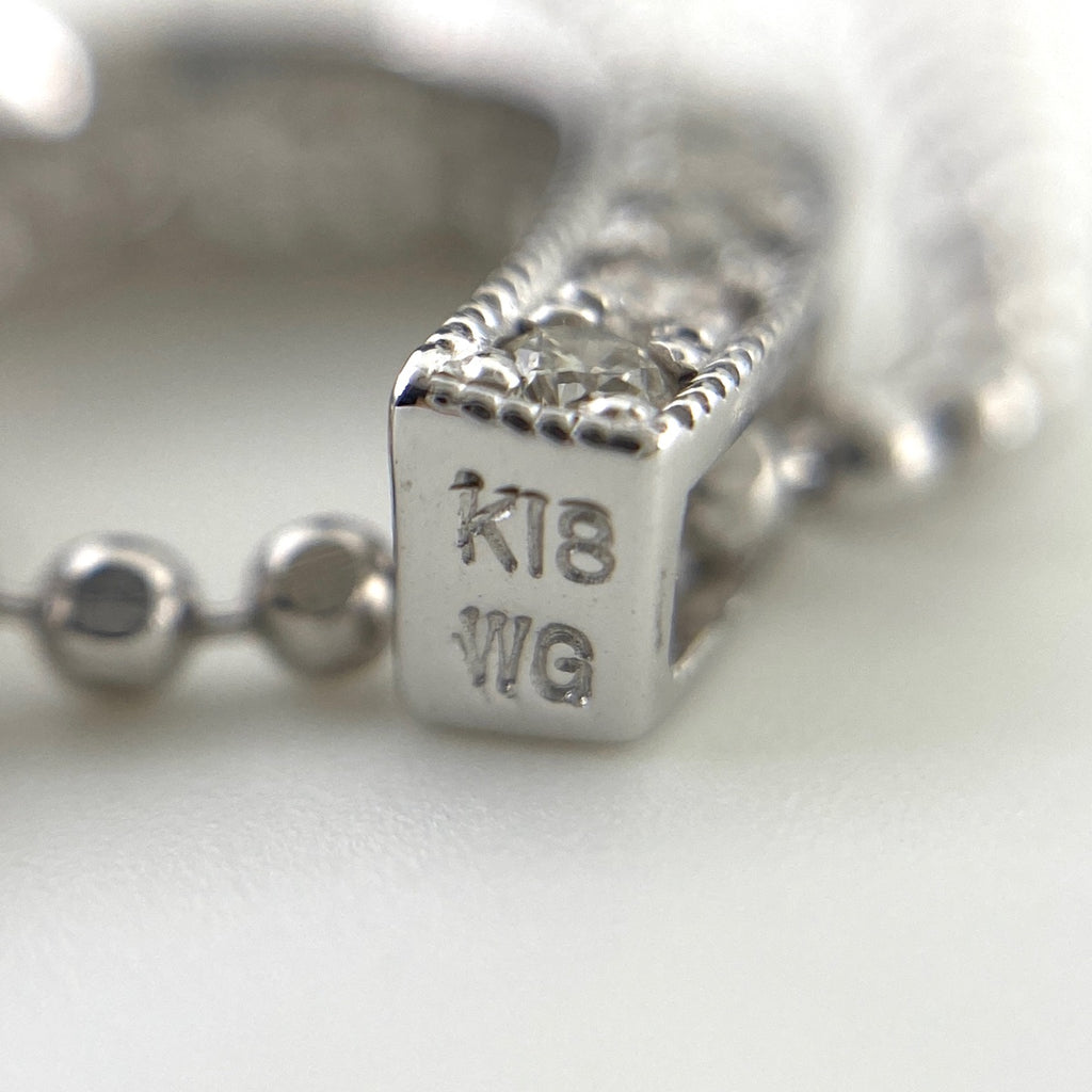 メレダイヤ デザインネックレス WG ホワイトゴールド ペンダント 蹄鉄 ネックレス K18 WG ダイヤモンド レディース 【中古】nbjwl