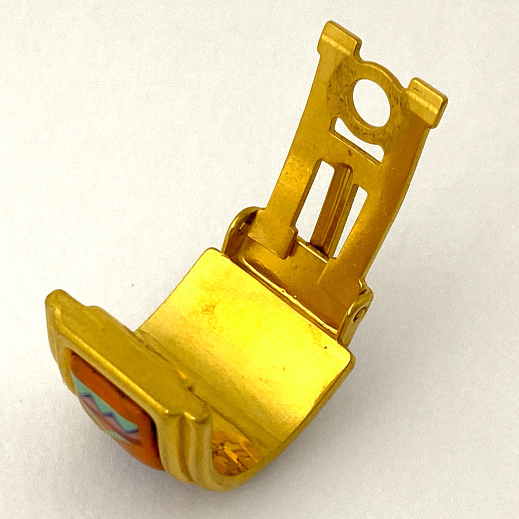 エルメス エマイユ イヤリング 七宝焼き イヤリング GP ゴールド オレンジ レディース 【中古】bracc