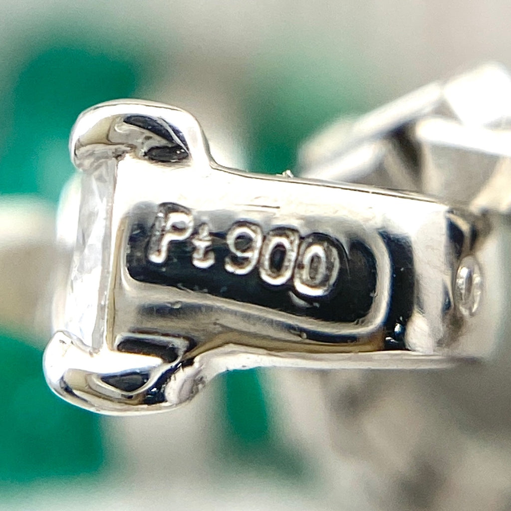 エメラルド デザインネックレス プラチナ ペンダント メレダイヤ ダイヤモンド ネックレス Pt900 Pt850 エメラルド レディース 【中古】nbjwl