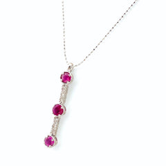ルビー デザインネックレス WG ホワイトゴールド ペンダント ネックレス K18 WG ルビー レディース 【中古】nbjwl
