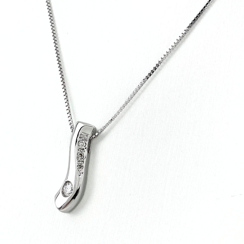 メレダイヤ デザインネックレス WG ホワイトゴールド ペンダント ネックレス K18 WG ダイヤモンド レディース 【中古】nbjwl