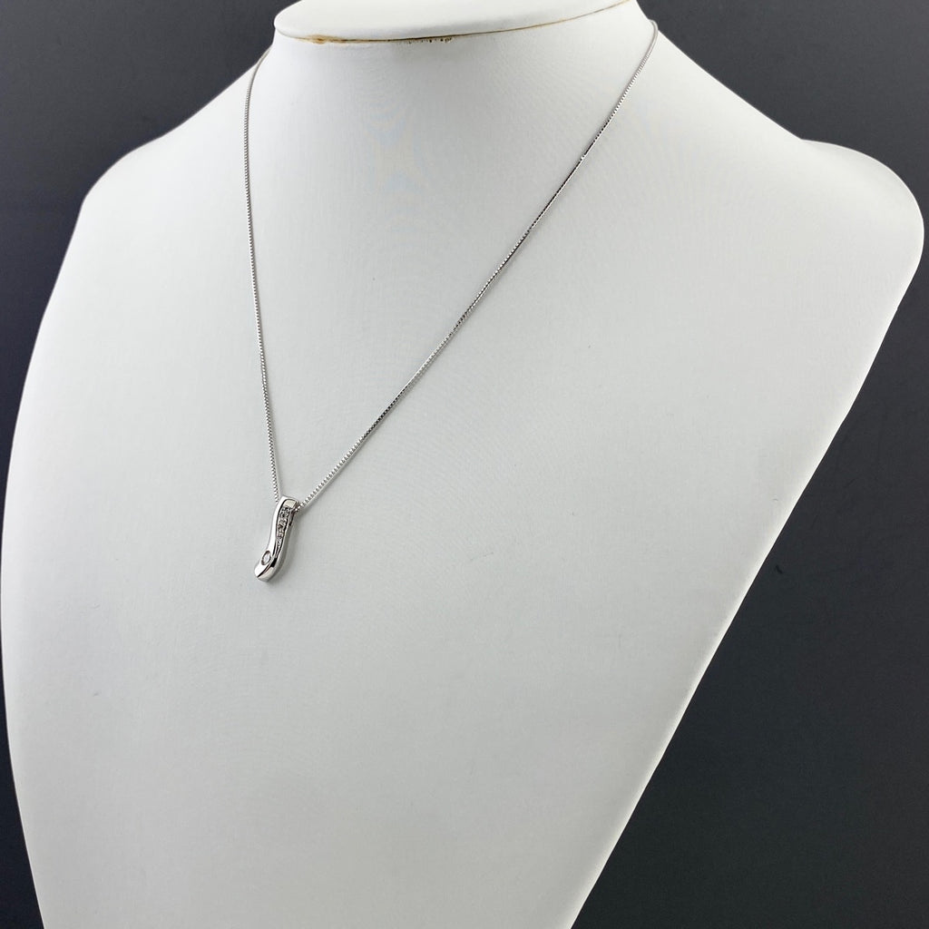 メレダイヤ デザインネックレス WG ホワイトゴールド ペンダント ネックレス K18 WG ダイヤモンド レディース 【中古】nbjwl