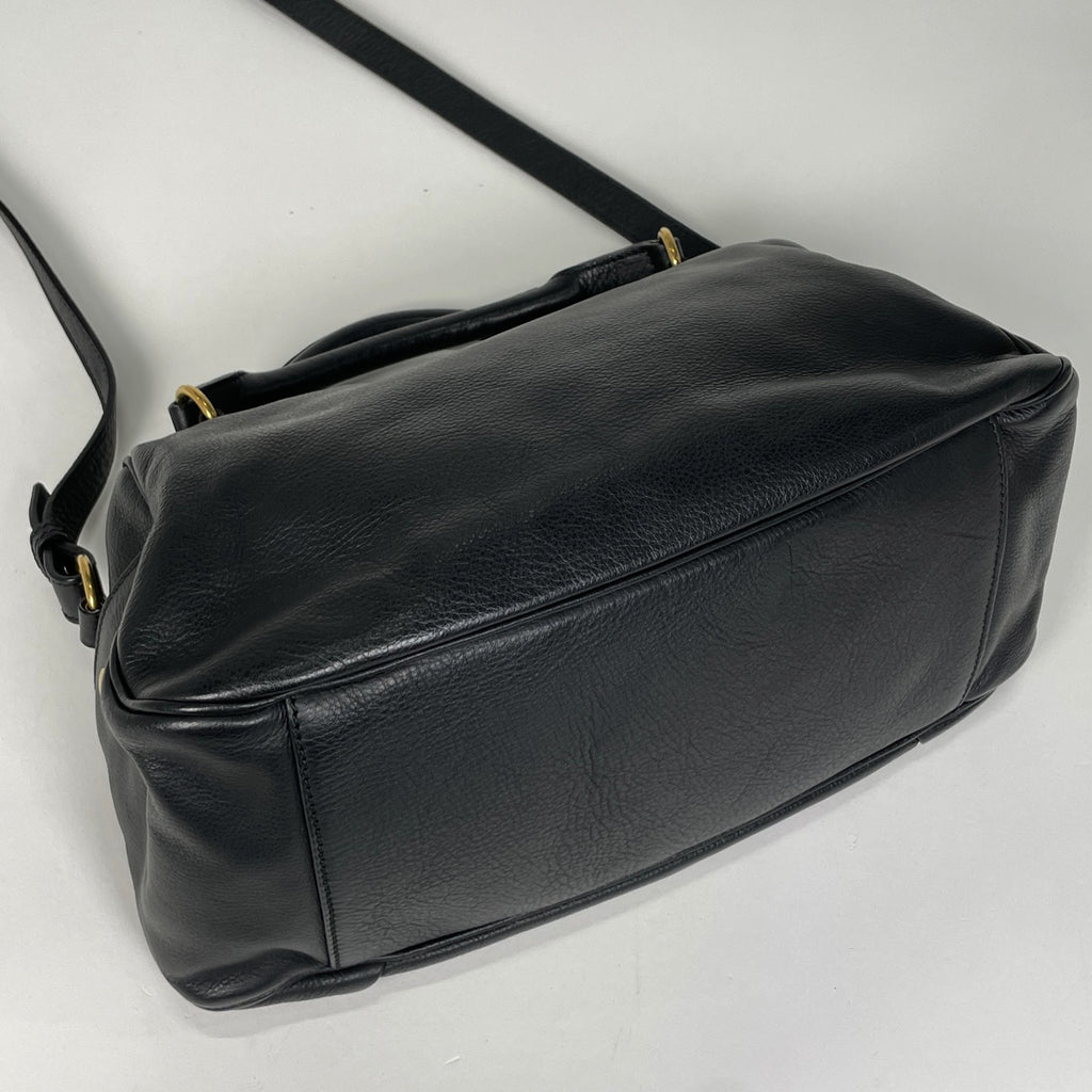 イヴ・サンローラン ロゴ ショルダーバッグ 2WAY ハンドバッグ ショルダーバッグ レザー ブラック レディース 【中古】brbag