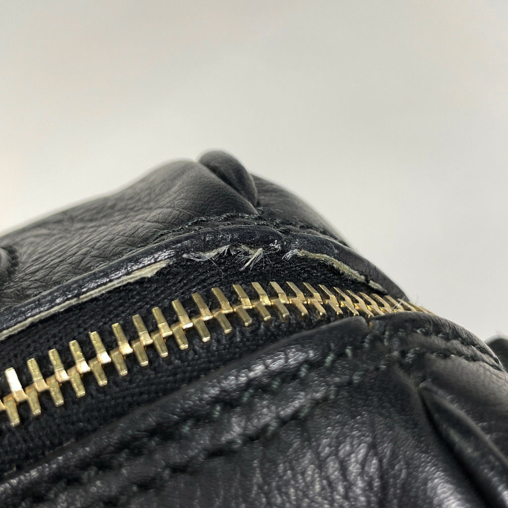 イヴ・サンローラン ロゴ ショルダーバッグ 2WAY ハンドバッグ ショルダーバッグ レザー ブラック レディース 【中古】brbag
