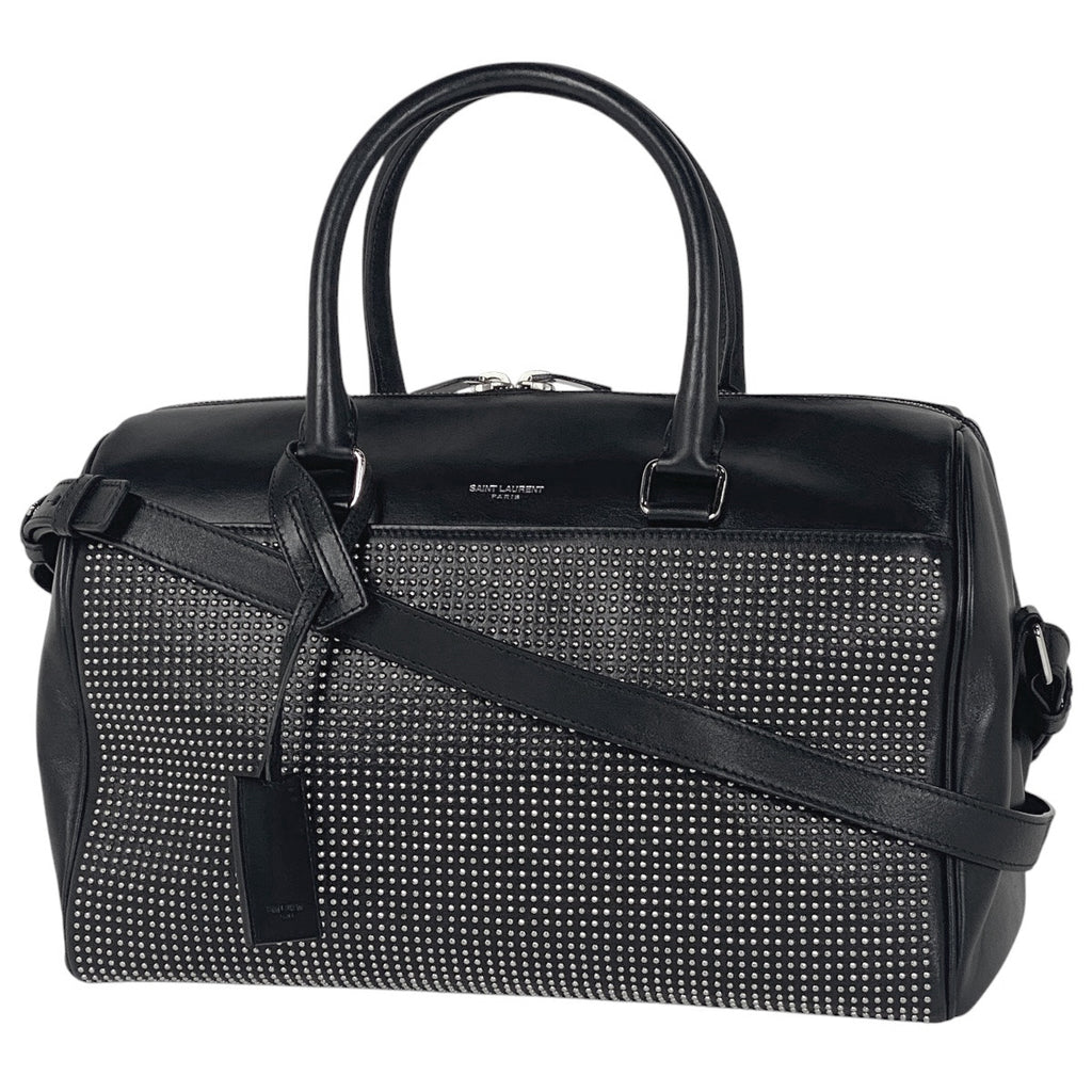 サンローラン ロゴ ハンドバッグ ショルダーバッグ スタッズ ハンドバッグ レザー ブラック レディース 【中古】brbag