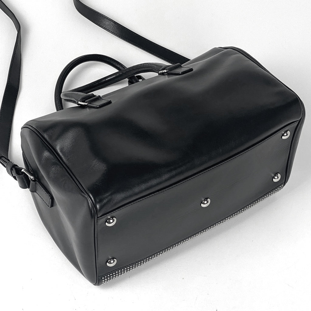 サンローラン ロゴ ハンドバッグ ショルダーバッグ スタッズ ハンドバッグ レザー ブラック レディース 【中古】brbag