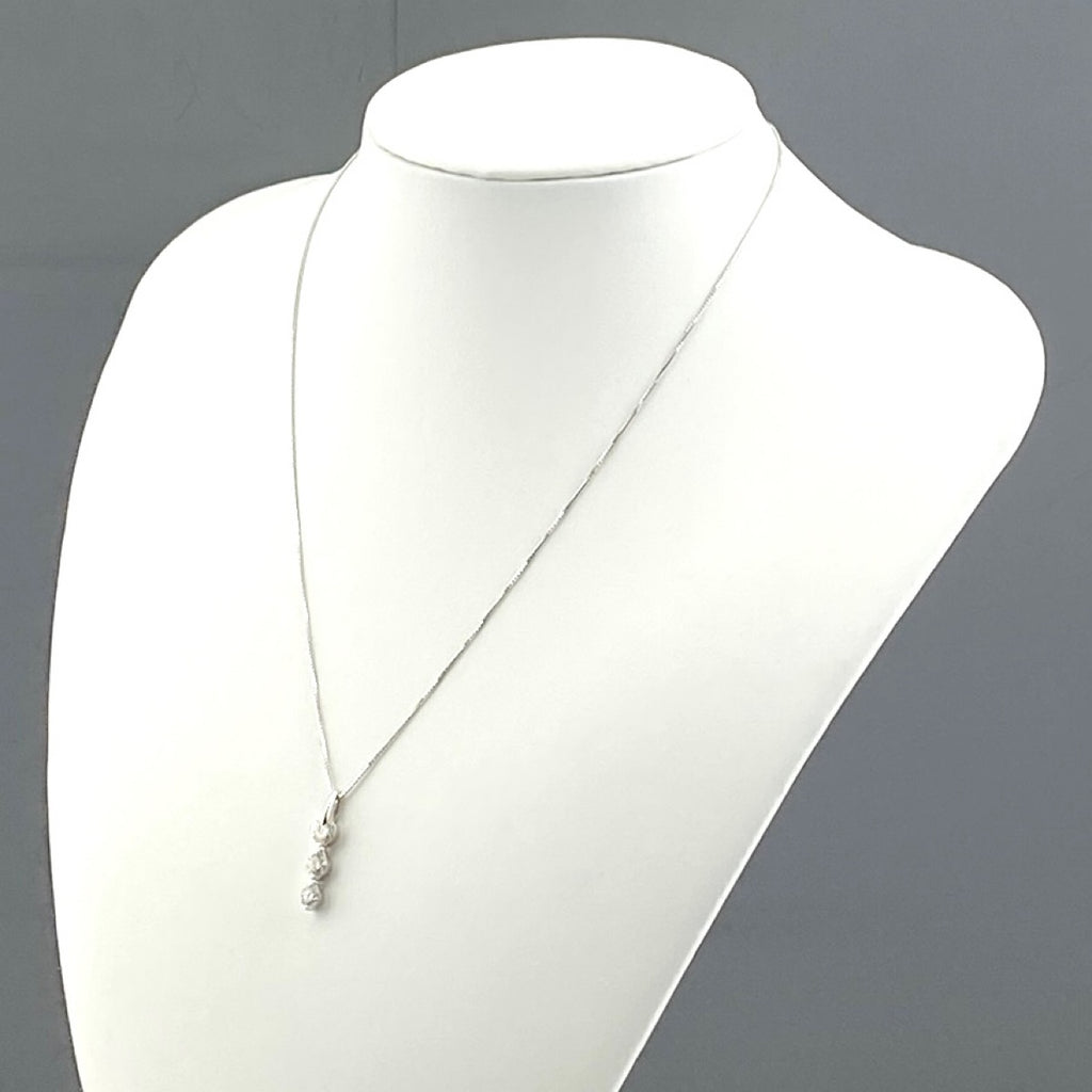 【最終値引き】 レディース ネックレス ダイヤモンド ホワイトゴールド ペンダント K18 中古 nbjwl