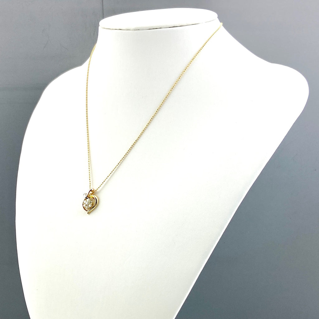 【在庫一掃】 スリーカラー デザインネックレス YG イエローゴールド プラチナ ペンダント メレダイヤ ネックレス K18 Pt900 ダイヤモンド レディース 【中古】 nbjwl