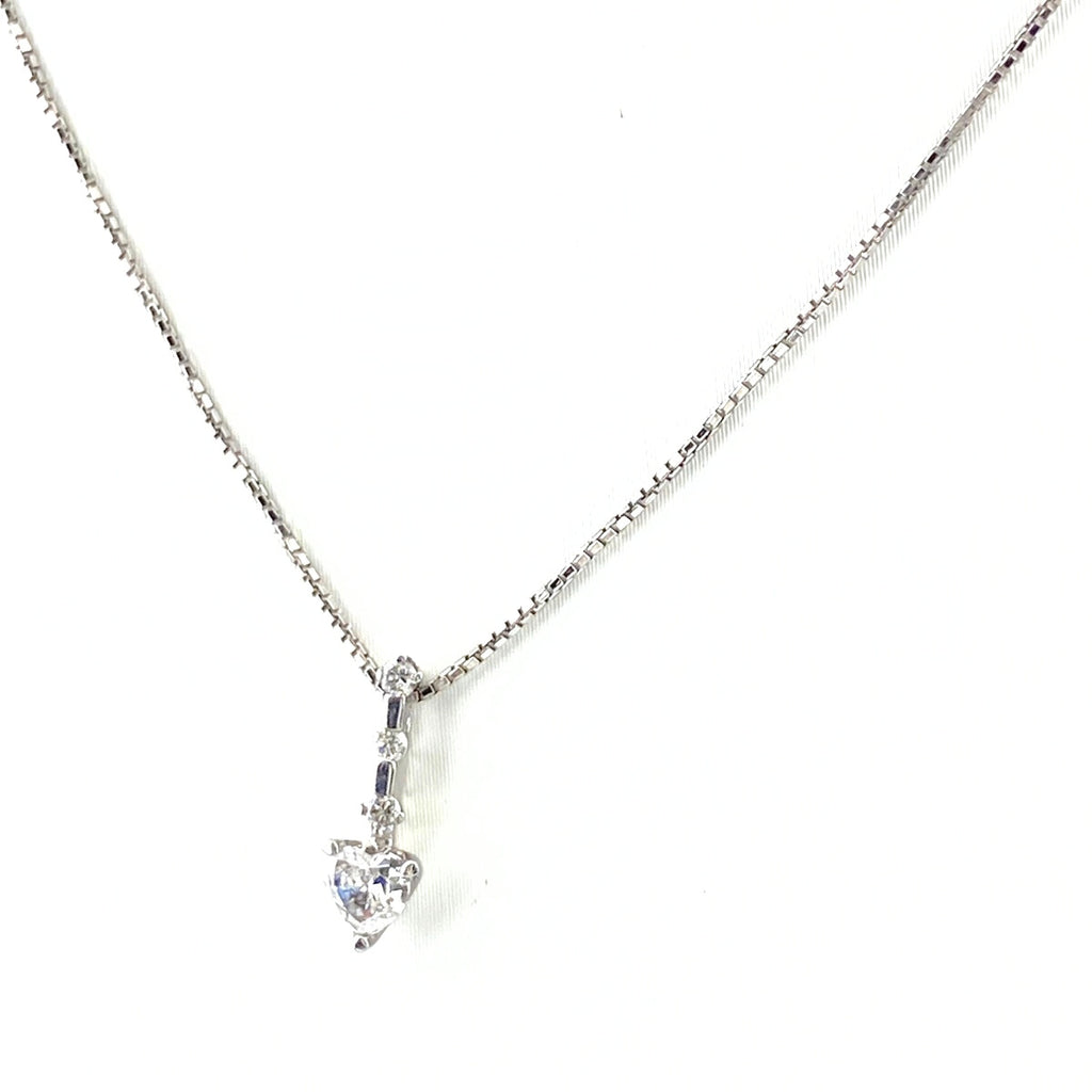 メレダイヤ デザインネックレス WG ホワイトゴールド ペンダント ネックレス K18 WG ダイヤモンド レディース 【中古】nbjwl