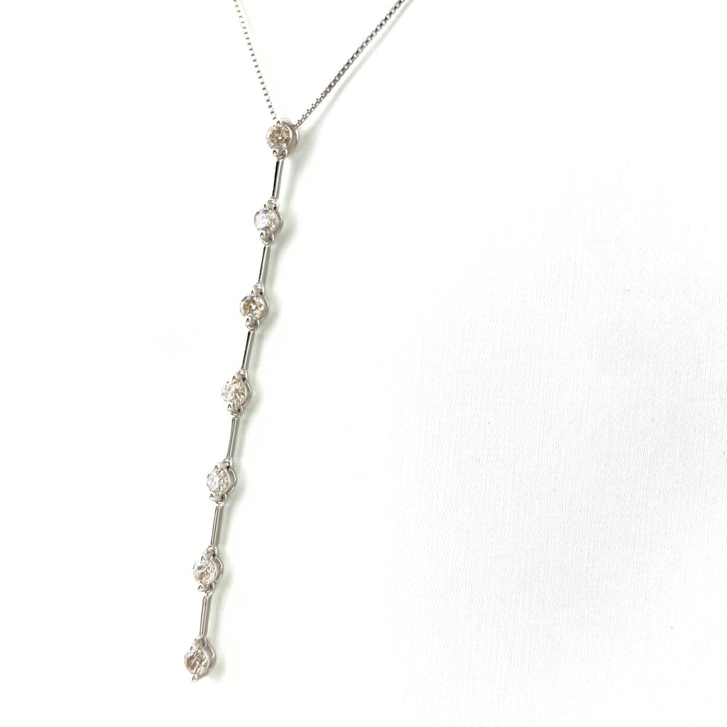 メレダイヤ デザインネックレス WG ホワイトゴールド ペンダント ネックレス K18 WG ダイヤモンド レディース 【中古】nbjwl