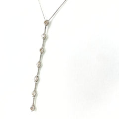 メレダイヤ デザインネックレス WG ホワイトゴールド ペンダント ネックレス K18 WG ダイヤモンド レディース 【中古】nbjwl