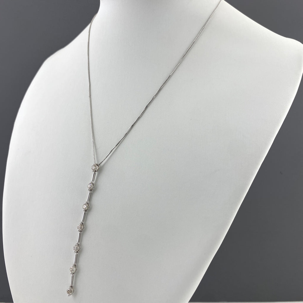 メレダイヤ デザインネックレス WG ホワイトゴールド ペンダント ネックレス K18 WG ダイヤモンド レディース 【中古】nbjwl