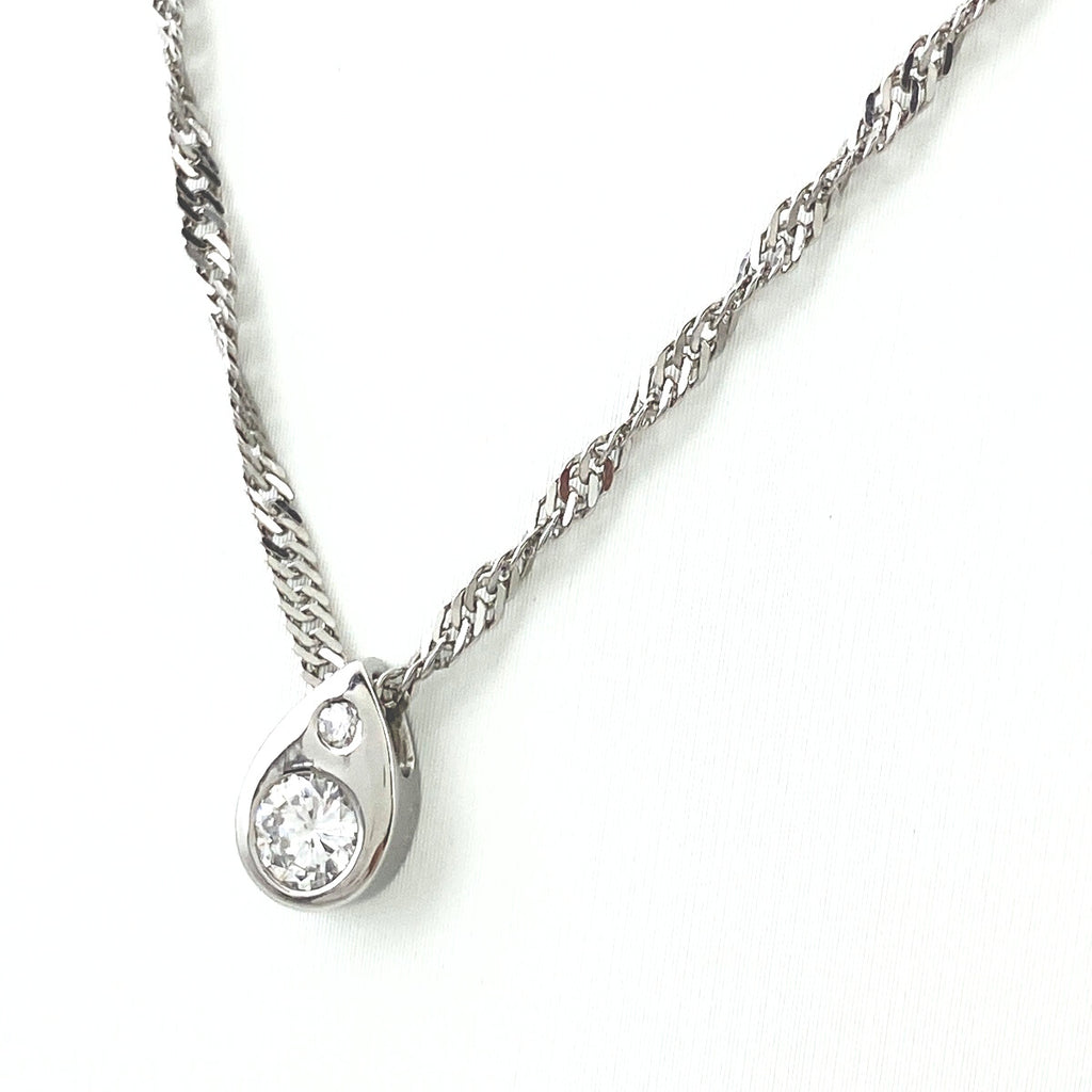 ダイヤモンド デザインネックレス プラチナ ペンダント メレダイヤ ネックレス Pt900 Pt850 ダイヤモンド レディース 【中古】nbjwl