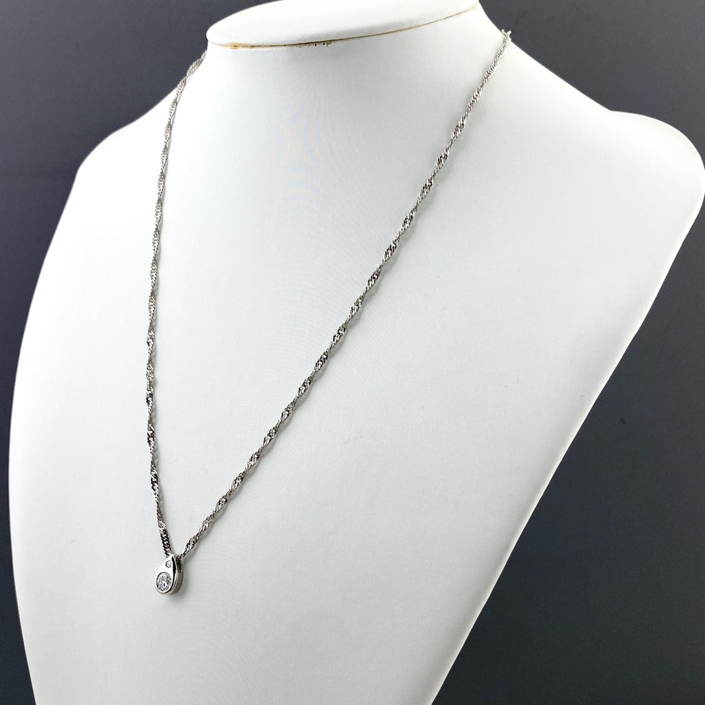 ダイヤモンド デザインネックレス プラチナ ペンダント メレダイヤ ネックレス Pt900 Pt850 ダイヤモンド レディース 【中古】nbjwl