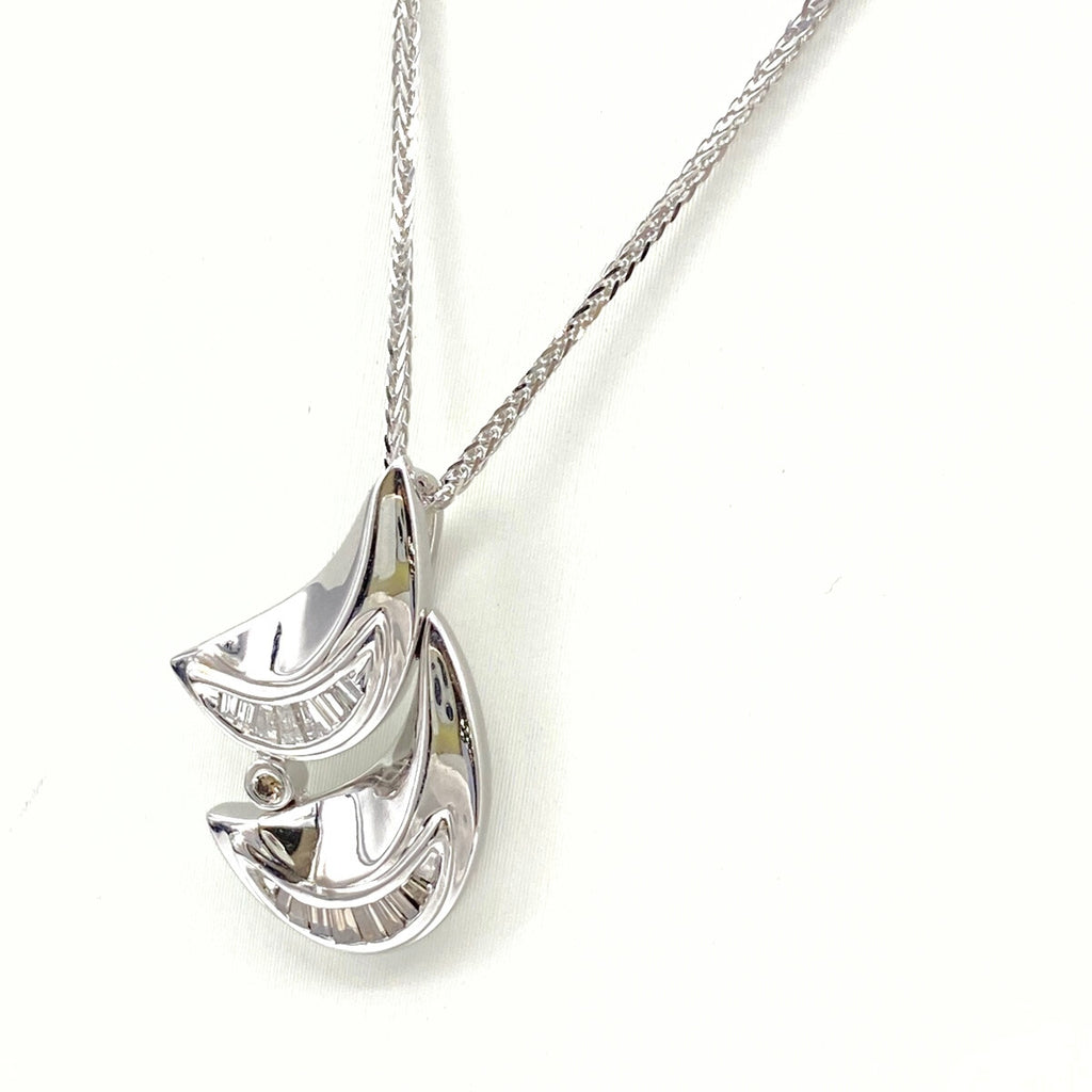 メレダイヤ デザインネックレス WG ホワイトゴールド ペンダント ネックレス 750 K18 WG レディース 【中古】nbjwl