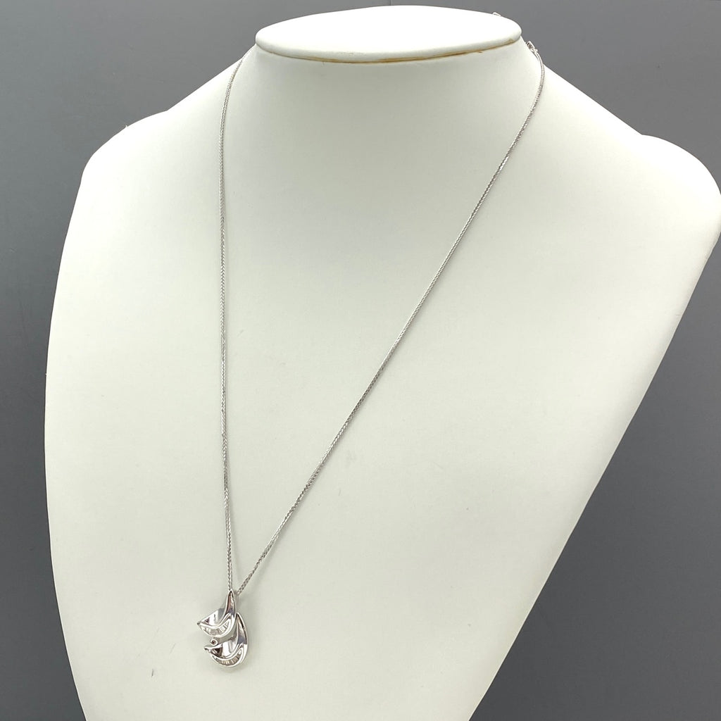 メレダイヤ デザインネックレス WG ホワイトゴールド ペンダント ネックレス 750 K18 WG レディース 【中古】nbjwl