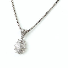 ダイヤモンド デザインネックレス プラチナ ペンダント メレダイヤ ネックレス Pt900 Pt850 ダイヤモンド レディース 【中古】nbjwl
