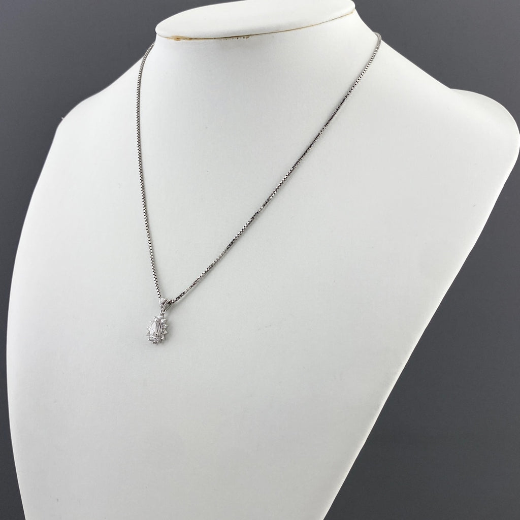 ダイヤモンド デザインネックレス プラチナ ペンダント メレダイヤ ネックレス Pt900 Pt850 ダイヤモンド レディース 【中古】nbjwl
