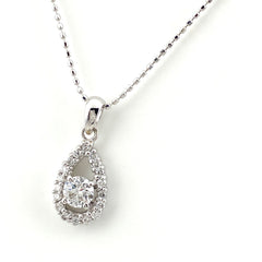 ダイヤモンド デザインネックレス WG ホワイトゴールド メレダイヤ ネックレス K18 WG 750 レディース 【中古】nbjwl