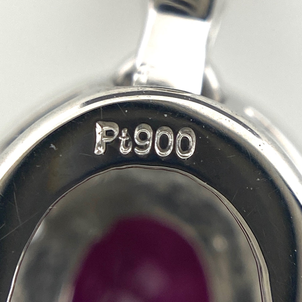 ルビー デザインペンダントトップ プラチナ メレダイヤ ペンダントトップ Pt900 ルビー ダイヤモンド レディース 【中古】nbjwl