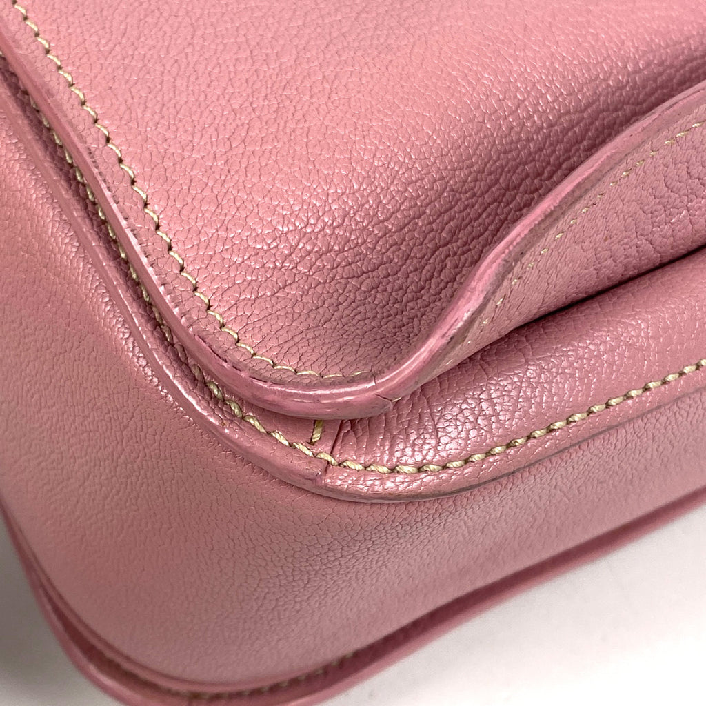 ミュウ ミュウ ロゴ ハンドバッグ 2WAY ショルダーバッグ ハンドバッグ レザー ピンク レディース 【中古】brbag