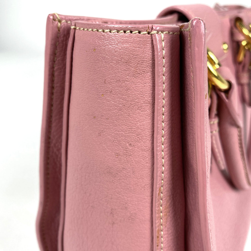 ミュウ ミュウ ロゴ ハンドバッグ 2WAY ショルダーバッグ ハンドバッグ レザー ピンク レディース 【中古】brbag