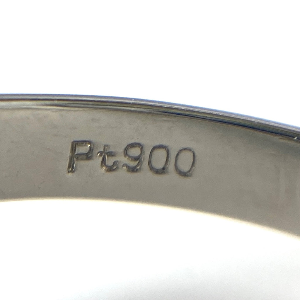 アクアマリン デザインリング プラチナ 指輪 メレダイヤ リング 11.5号 Pt900 アクアマリン ダイヤモンド レディース 【中古】 nbjwl
