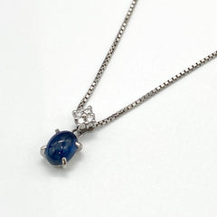 サファイア デザインネックレス プラチナ ペンダント メレダイヤ ネックレス Pt900 Pt850 サファイア レディース 【中古】 
 ラッピング可