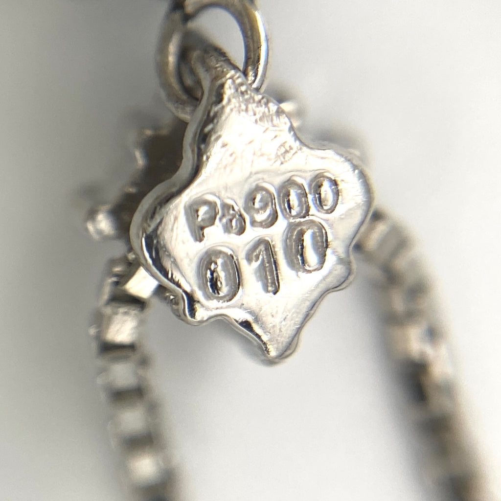 サファイア デザインネックレス プラチナ ペンダント メレダイヤ ネックレス Pt900 Pt850 サファイア レディース 【中古】 nbjwl