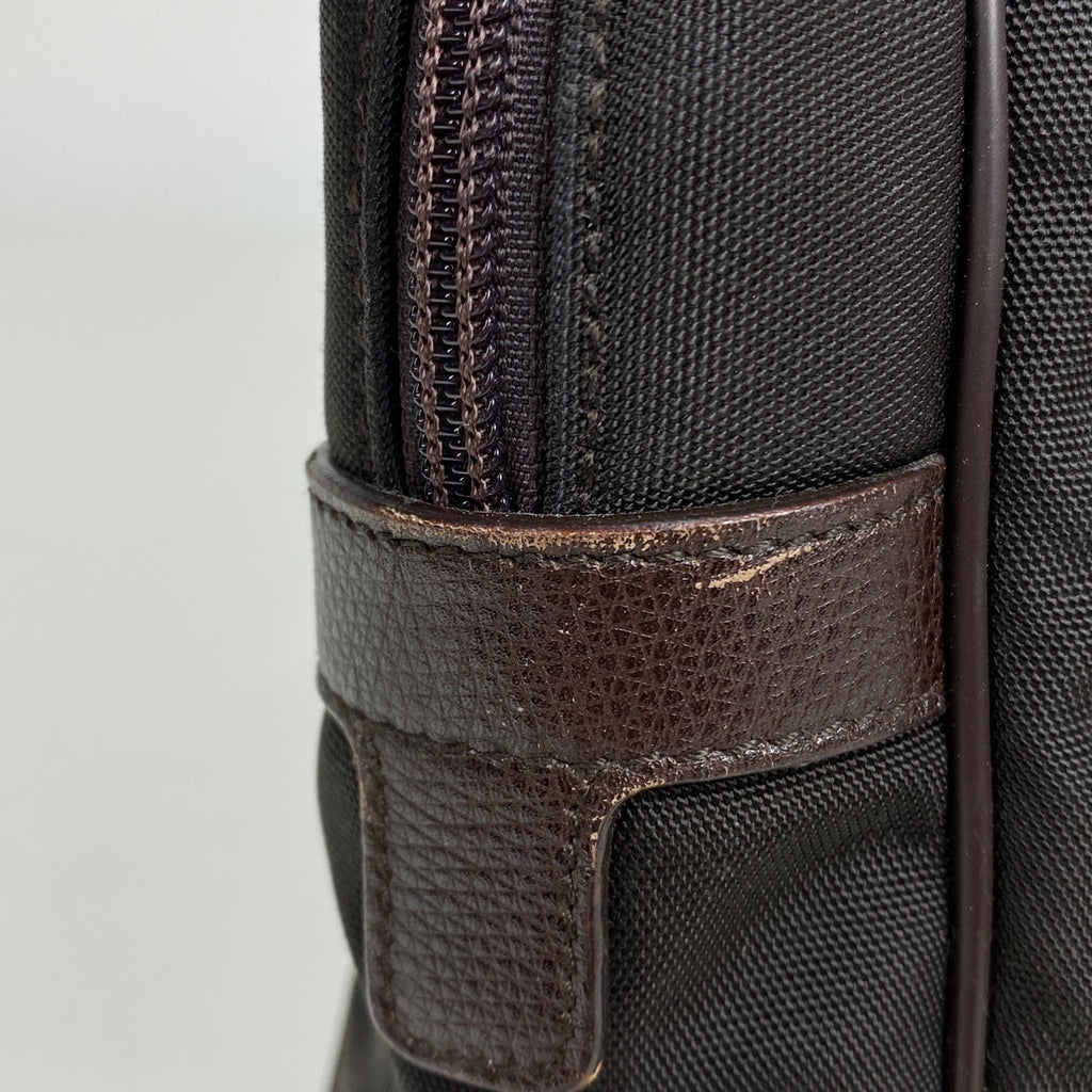 グッチ ロゴ ビジネスバッグ ブリーフケース ハンドバッグ ナイロン ブラウン 146308 メンズ 【中古】 brbag