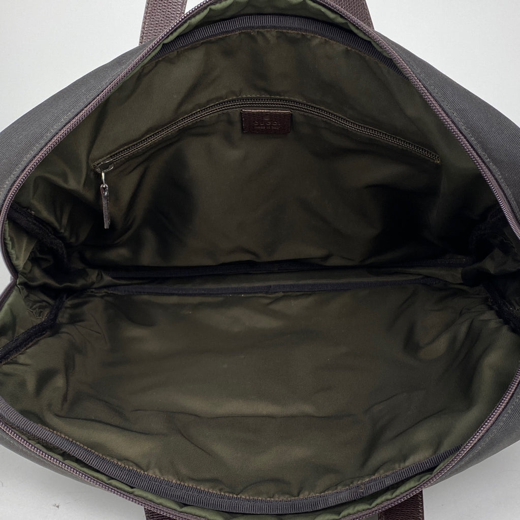 グッチ ロゴ ビジネスバッグ ブリーフケース ハンドバッグ ナイロン ブラウン 146308 メンズ 【中古】 brbag