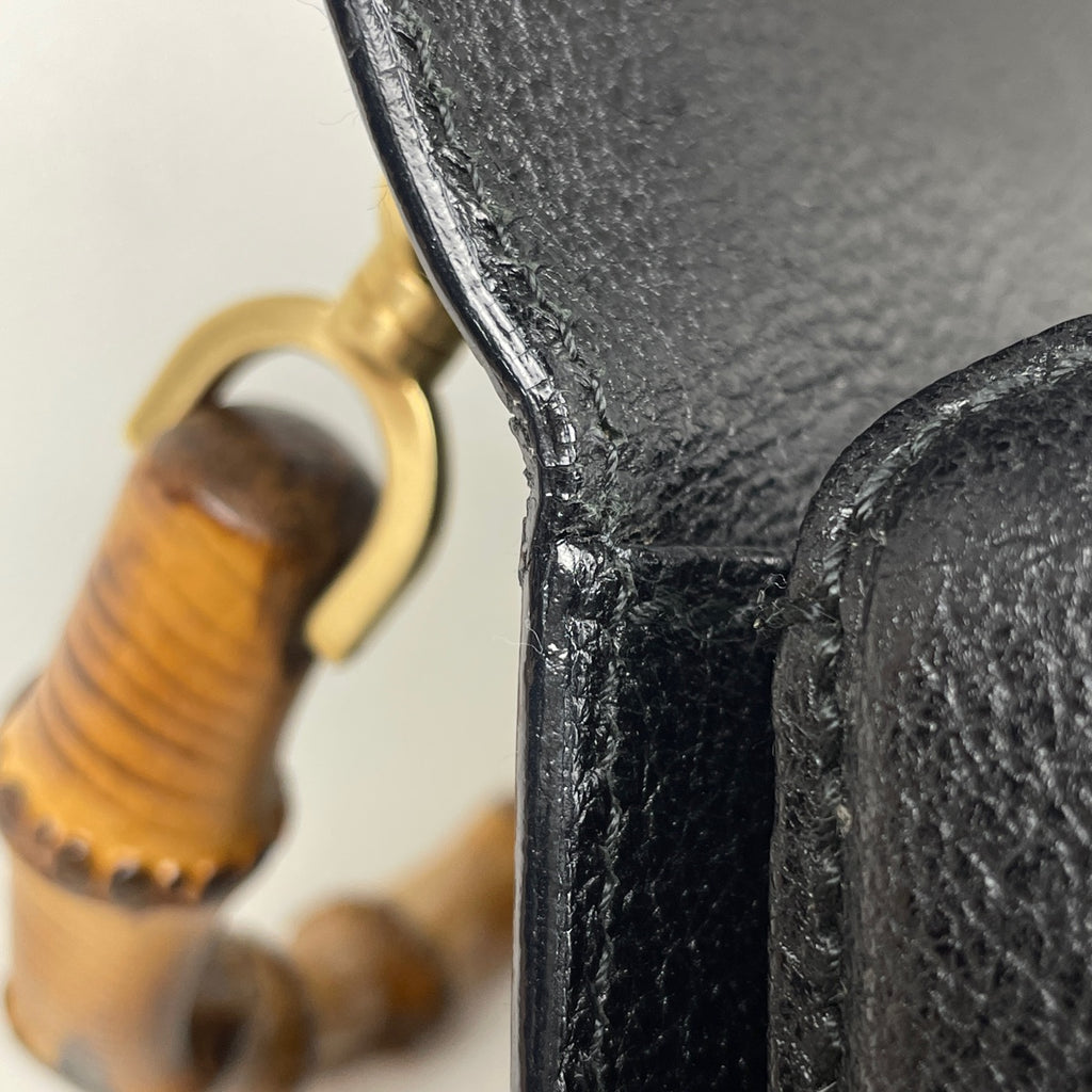 グッチ バンブー ハンドバッグ 竹 手提げ ハンドバッグ レザー ブラック 0002113 レディース 【中古】 brbag