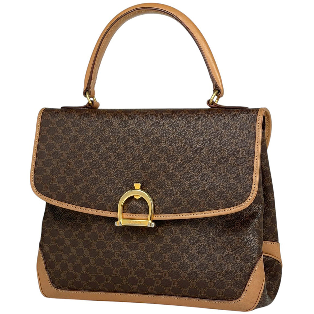 セリーヌ マカダム柄 ハンドバッグ 手提げ ハンドバッグ コーティングキャンバス ブラウン レディース 【中古】 brbag